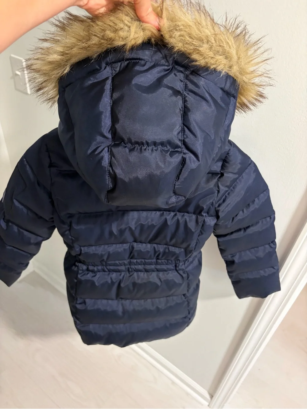 GAP Puffer Jacket with Faux Fur Trim